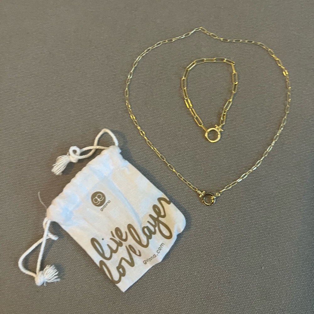 Gorjana Parker Bracelet AND Parker mini Necklace gold plated